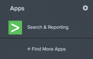Splunk Apps panel: Search & Reporting